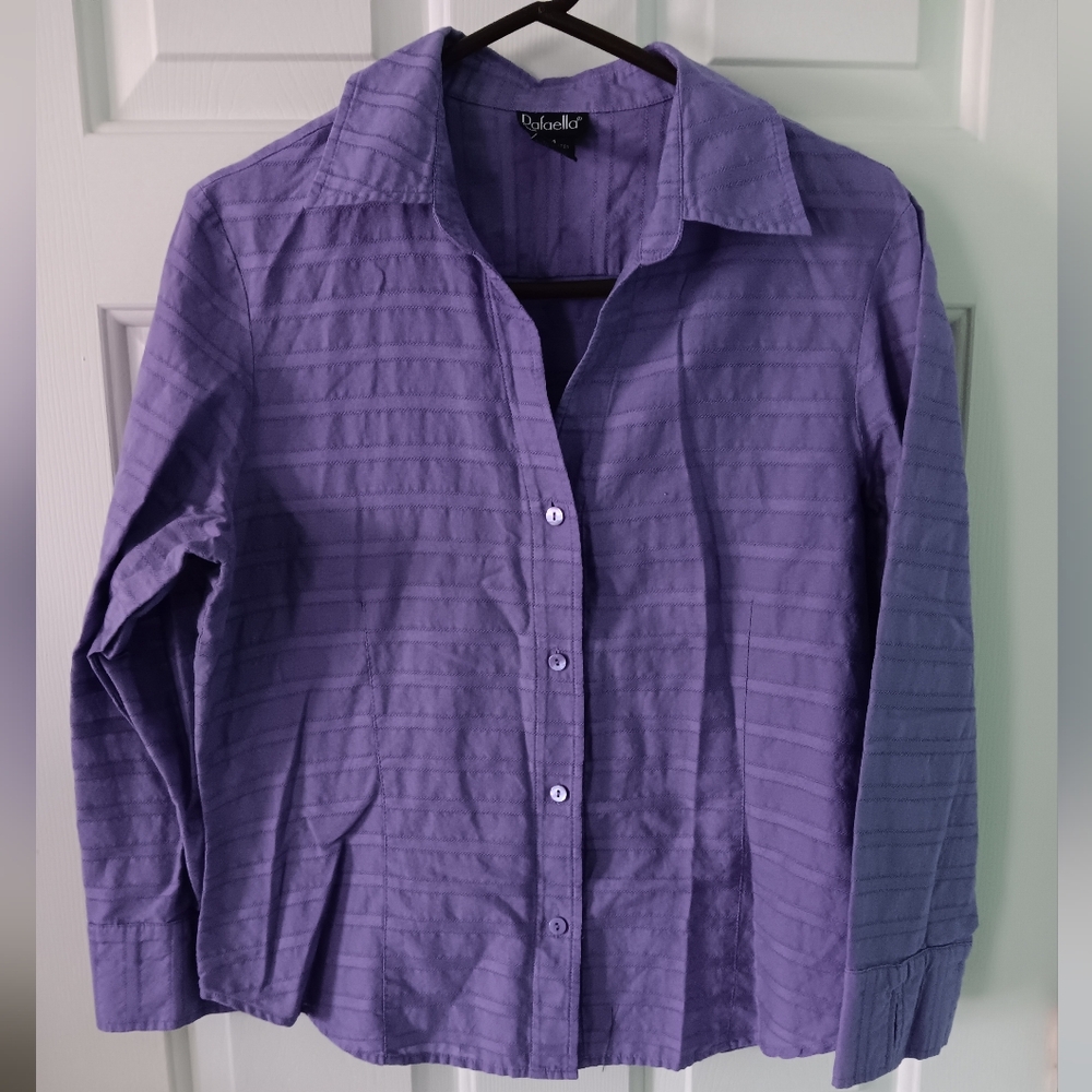 Rafaella Lilac-Purple Button-Up Size 14